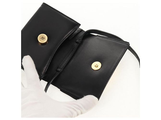 Borsa a Spalla Vala in Pelle Nera e Oro Auth BA8393V di Salvatore Ferragamo Nero D'oro - vista 9