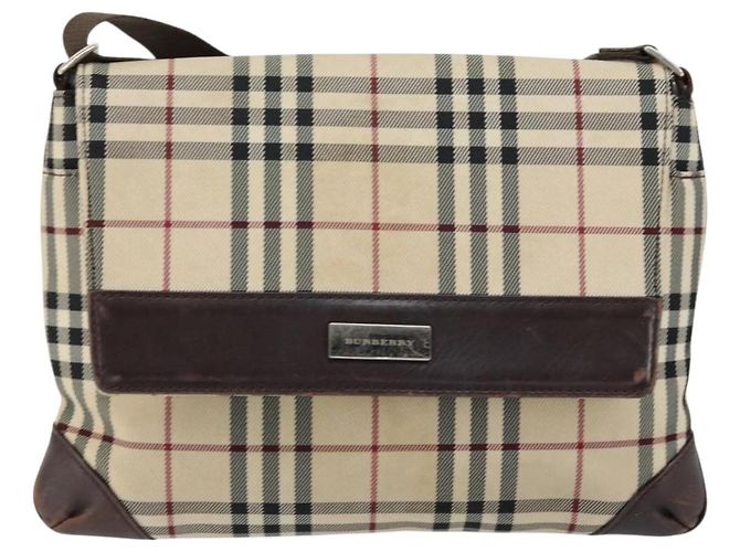 Burberry Borsa a spalla Nova Check in nylon beige e argento Auth ka314 - Ansicht 13