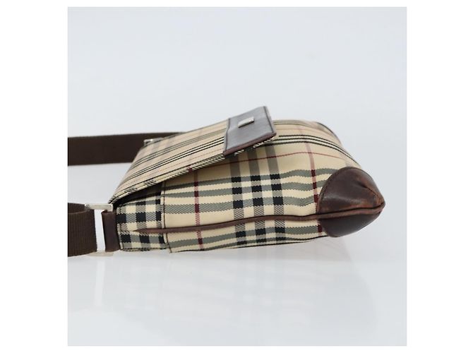 Burberry Borsa a spalla Nova Check in nylon beige e argento Auth ka314 - Ansicht 4