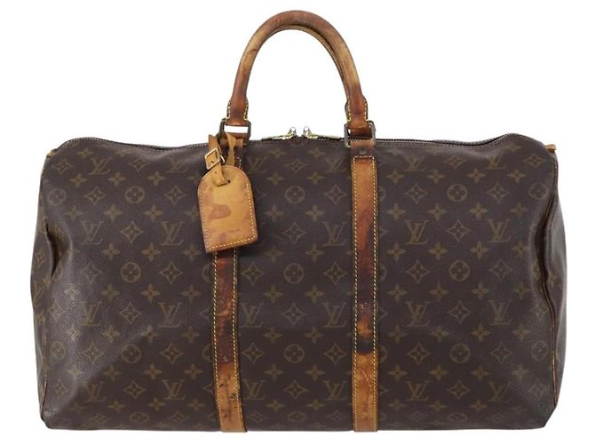 LOUIS VUITTON Borsa Boston Monogram Keepall 50 M41426 LV Auth 147097 Monogramma - vista 13