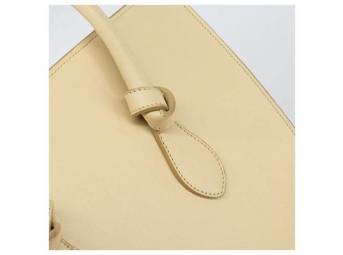 Borsa Tote CÉLINE TIE in pelle beige dorato Auth bs31025 D'oro - vista 10