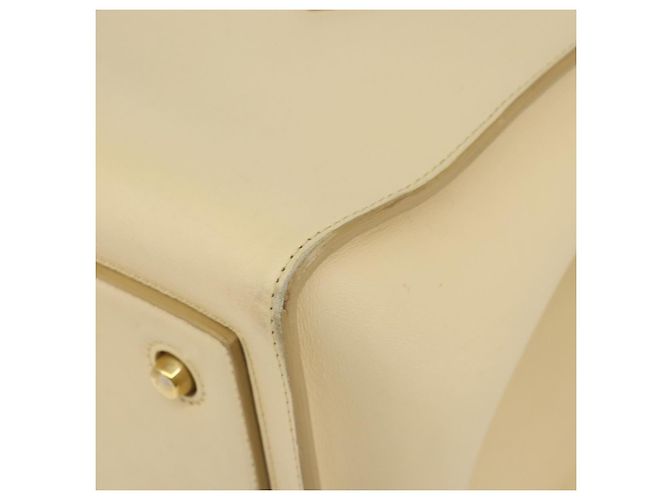 Borsa Tote CÉLINE TIE in pelle beige dorato Auth bs31025 D'oro - vista 14
