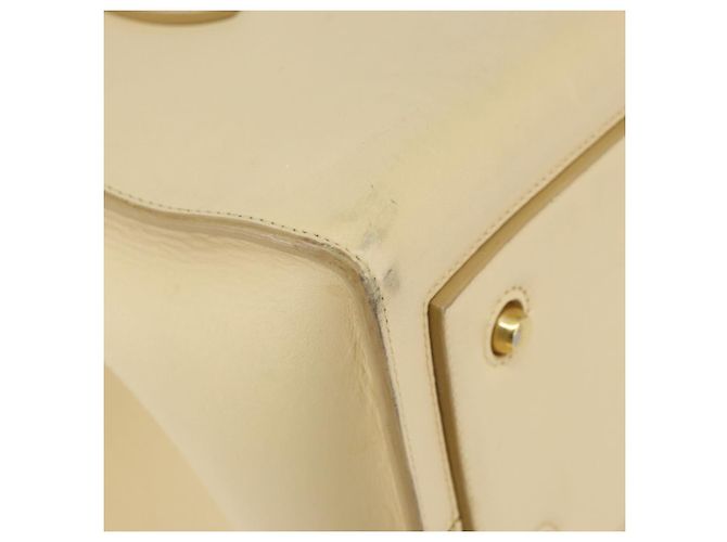 Borsa Tote CÉLINE TIE in pelle beige dorato Auth bs31025 D'oro - vista 15