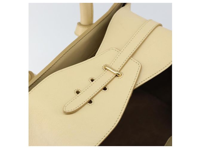 Borsa Tote CÉLINE TIE in pelle beige dorato Auth bs31025 D'oro - vista 18