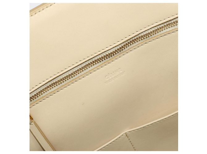 Borsa Tote CÉLINE TIE in pelle beige dorato Auth bs31025 D'oro - vista 19