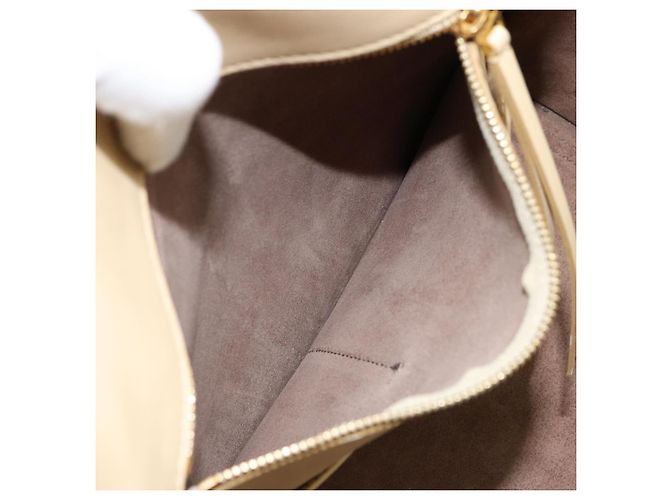 Borsa Tote CÉLINE TIE in pelle beige dorato Auth bs31025 D'oro - vista 23