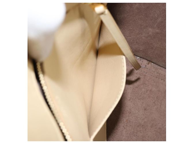 Borsa Tote CÉLINE TIE in pelle beige dorato Auth bs31025 D'oro - vista 24
