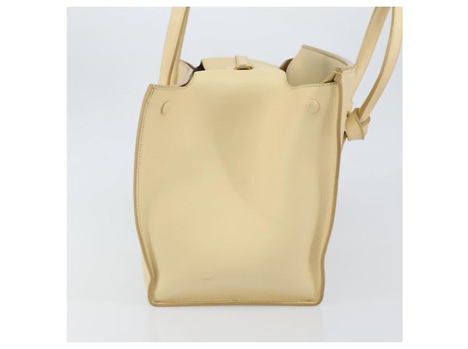 Borsa Tote CÉLINE TIE in pelle beige dorato Auth bs31025 D'oro - vista 4