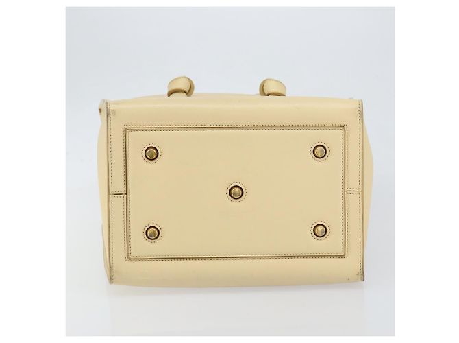 Borsa Tote CÉLINE TIE in pelle beige dorato Auth bs31025 D'oro - vista 5