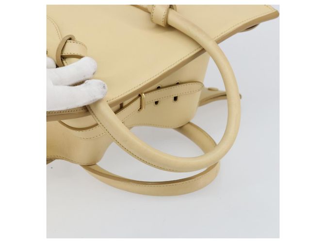 Borsa Tote CÉLINE TIE in pelle beige dorato Auth bs31025 D'oro - vista 7
