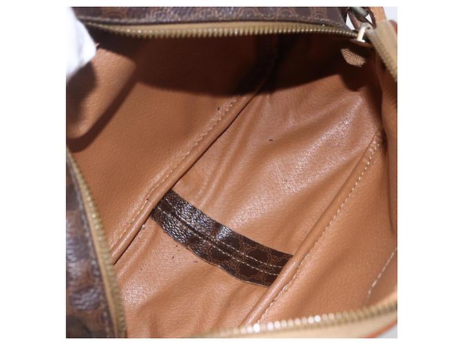 Céline Borsa a mano in tela Macadam CELINE in pelle PVC 2 in 1 marrone oro Auth 153470 D'oro - vista 11