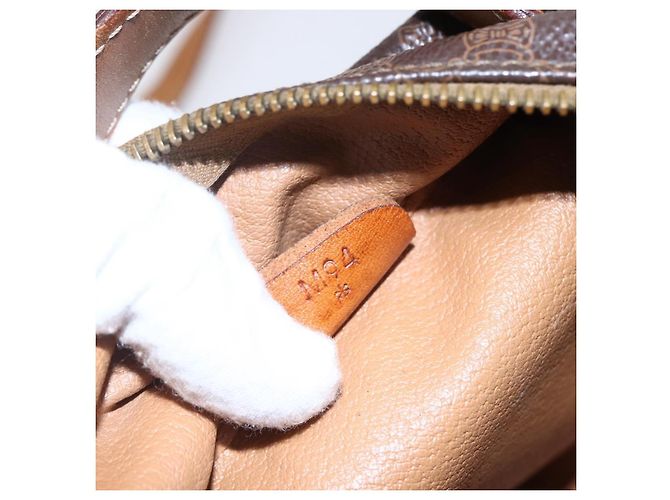 Céline Borsa a mano in tela Macadam CELINE in pelle PVC 2 in 1 marrone oro Auth 153470 D'oro - vista 12