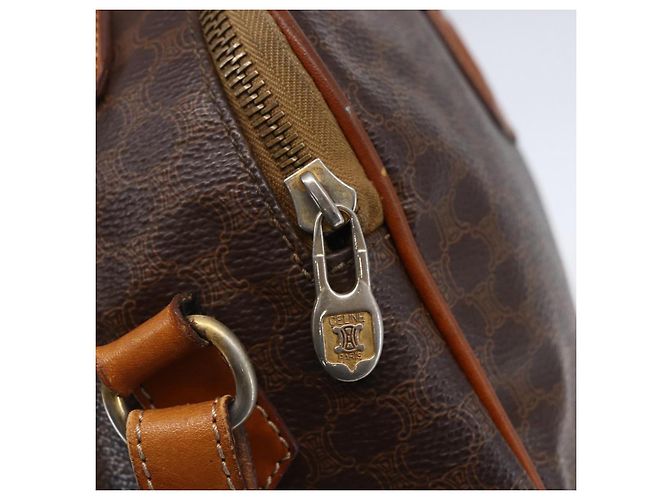 Céline Borsa a mano in tela Macadam CELINE in pelle PVC 2 in 1 marrone oro Auth 153470 D'oro - vista 18