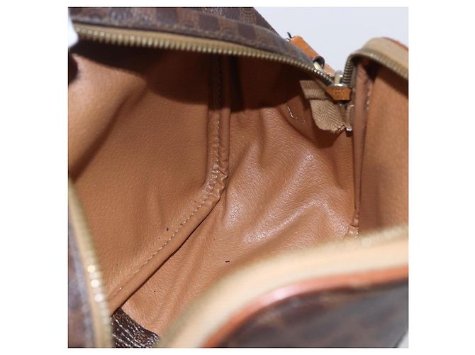 Céline Borsa a mano in tela Macadam CELINE in pelle PVC 2 in 1 marrone oro Auth 153470 D'oro - vista 20