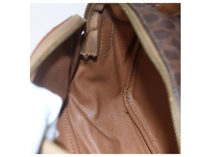 Céline Borsa a mano in tela Macadam CELINE in pelle PVC 2 in 1 marrone oro Auth 153470 D'oro - vista 21