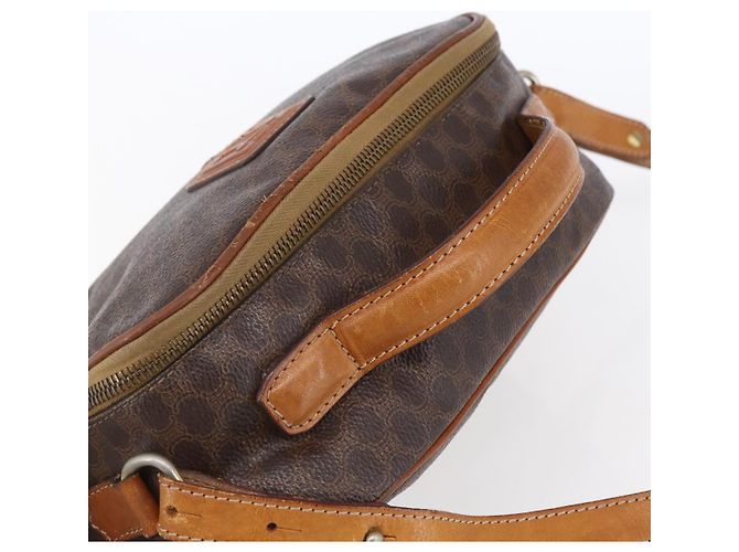 Céline Borsa a mano in tela Macadam CELINE in pelle PVC 2 in 1 marrone oro Auth 153470 D'oro - vista 6