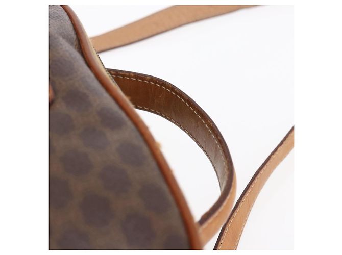 Céline Borsa a mano in tela Macadam CELINE in pelle PVC 2 in 1 marrone oro Auth 153470 D'oro - vista 8