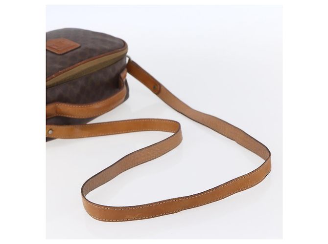 Céline Borsa a mano in tela Macadam CELINE in pelle PVC 2 in 1 marrone oro Auth 153470 D'oro - vista 9