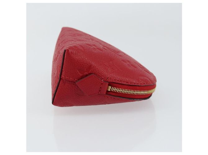 LOUIS VUITTON Pochette PM Monogram Empreinte Vermelha M69414 Auth 154301V Vermelho - vista 3