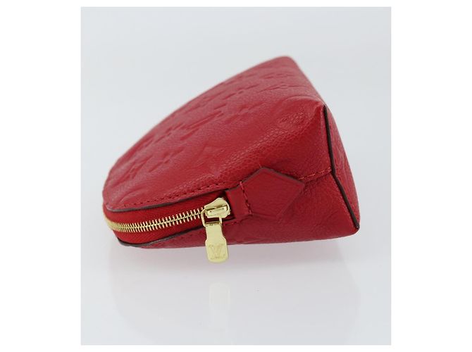 LOUIS VUITTON Pochette PM Monogram Empreinte Vermelha M69414 Auth 154301V Vermelho - vista 4