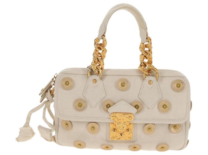LOUIS VUITTON Tinkerbell Polka Dots Panama Bag Canvas White M95407 Auth 153639SM - view 13