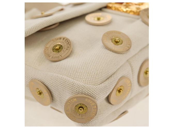 LOUIS VUITTON Tinkerbell Polka Dots Panama Bag Canvas White M95407 Auth 153639SM - view 15