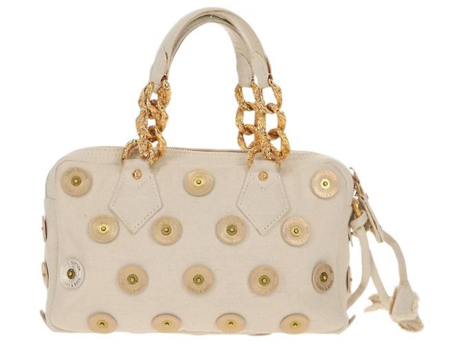 LOUIS VUITTON Tinkerbell Polka Dots Panama Bag Canvas White M95407 Auth 153639SM - view 2