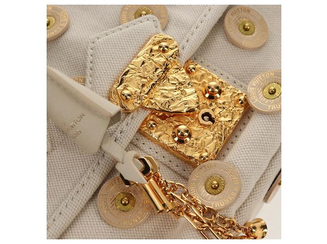 LOUIS VUITTON Tinkerbell Polka Dots Panama Bag Canvas White M95407 Auth 153639SM - view 25