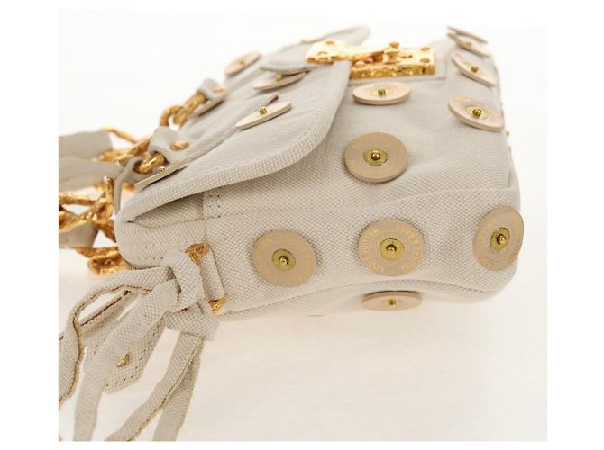 LOUIS VUITTON Tinkerbell Polka Dots Panama Bag Canvas White M95407 Auth 153639SM - view 3
