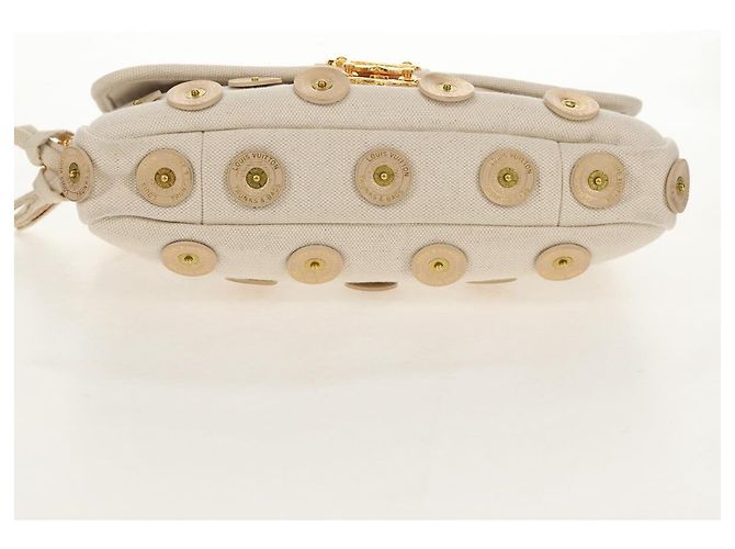 LOUIS VUITTON Tinkerbell Polka Dots Panama Bag Canvas White M95407 Auth 153639SM - view 5