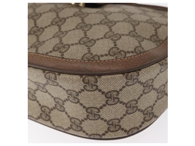Borsa Sherry Line GG Supreme Web di GUCCI in PVC beige e oro 10 02 056 Auth BA8485 D'oro - vista 14
