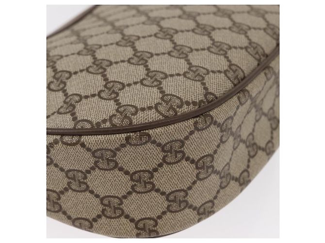 Borsa Sherry Line GG Supreme Web di GUCCI in PVC beige e oro 10 02 056 Auth BA8485 D'oro - vista 15