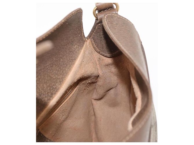 Borsa Sherry Line GG Supreme Web di GUCCI in PVC beige e oro 10 02 056 Auth BA8485 D'oro - vista 19