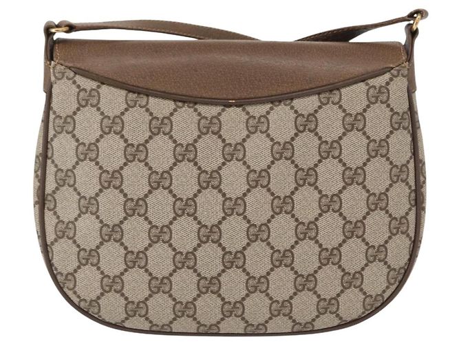 Borsa Sherry Line GG Supreme Web di GUCCI in PVC beige e oro 10 02 056 Auth BA8485 D'oro - vista 2