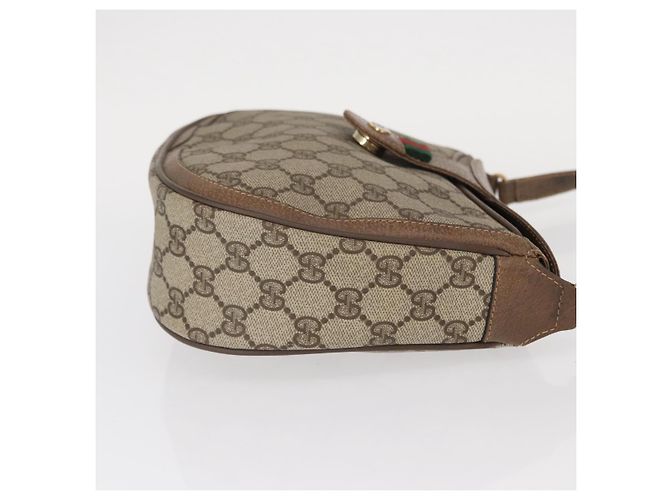Borsa Sherry Line GG Supreme Web di GUCCI in PVC beige e oro 10 02 056 Auth BA8485 D'oro - vista 3