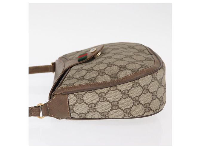 Borsa Sherry Line GG Supreme Web di GUCCI in PVC beige e oro 10 02 056 Auth BA8485 D'oro - vista 4