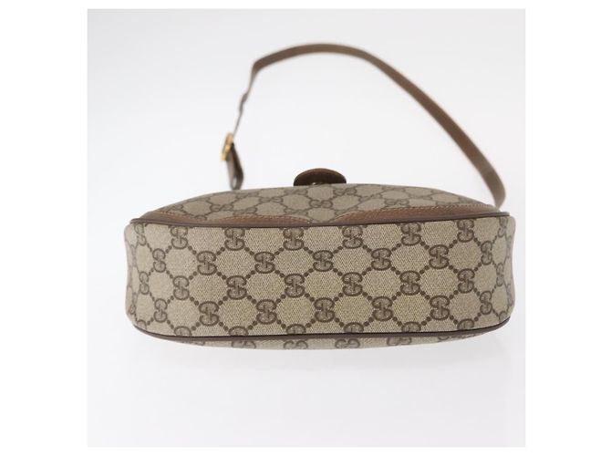 Borsa Sherry Line GG Supreme Web di GUCCI in PVC beige e oro 10 02 056 Auth BA8485 D'oro - vista 5