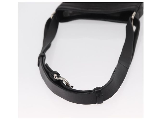 Borsa a Spalla Gancini in Pelle Nera e Argento di Salvatore Ferragamo Auth gh1244 Nero - vista 7