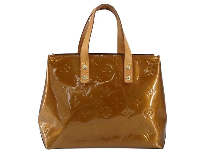 LOUIS VUITTON Monogram Vernis Reade PM Borsa a Mano Bronzo M91146 LV Auth yk19861 - vista 13