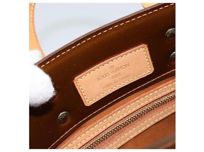 LOUIS VUITTON Monogram Vernis Reade PM Borsa a Mano Bronzo M91146 LV Auth yk19861 - vista 17