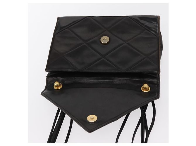 CHANEL Matelassierte Schultertasche aus Lammleder Braun Gold CC Auth BA8409 Golden - Ansicht 10