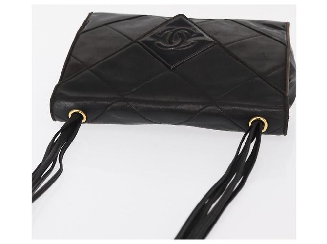 CHANEL Matelassierte Schultertasche aus Lammleder Braun Gold CC Auth BA8409 Golden - Ansicht 6