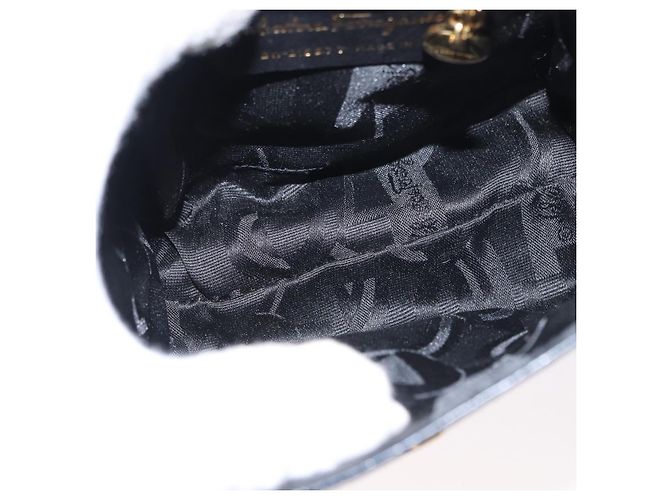 Borsa a mano in pelle Salvatore Ferragamo Vala 2 in 1 Blu Navy Oro Auth 154340 - vista 11