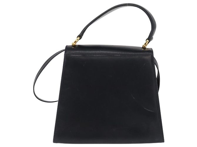 Borsa a mano in pelle Salvatore Ferragamo Vala 2 in 1 Blu Navy Oro Auth 154340 - vista 2