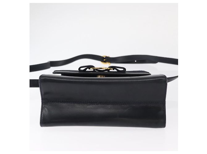 Borsa a mano in pelle Salvatore Ferragamo Vala 2 in 1 Blu Navy Oro Auth 154340 - vista 5