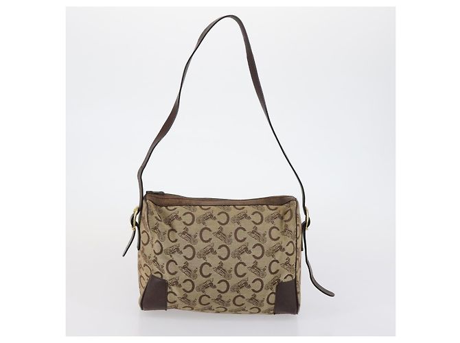 Céline Borsa a Spalla CELINE Macadam Canvas C Sulky 2 Set Beige Blu Navy Auth bs31056 - vista 10