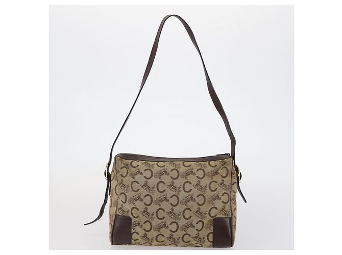 Céline Borsa a Spalla CELINE Macadam Canvas C Sulky 2 Set Beige Blu Navy Auth bs31056 - vista 11