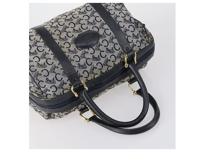 Céline Borsa a Spalla CELINE Macadam Canvas C Sulky 2 Set Beige Blu Navy Auth bs31056 - vista 5