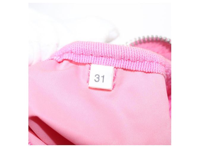 PRADA Borsa a mano in nylon rosa argento Auth 154369 - vista 11
