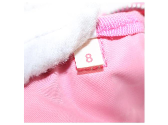 PRADA Borsa a mano in nylon rosa argento Auth 154369 - vista 12